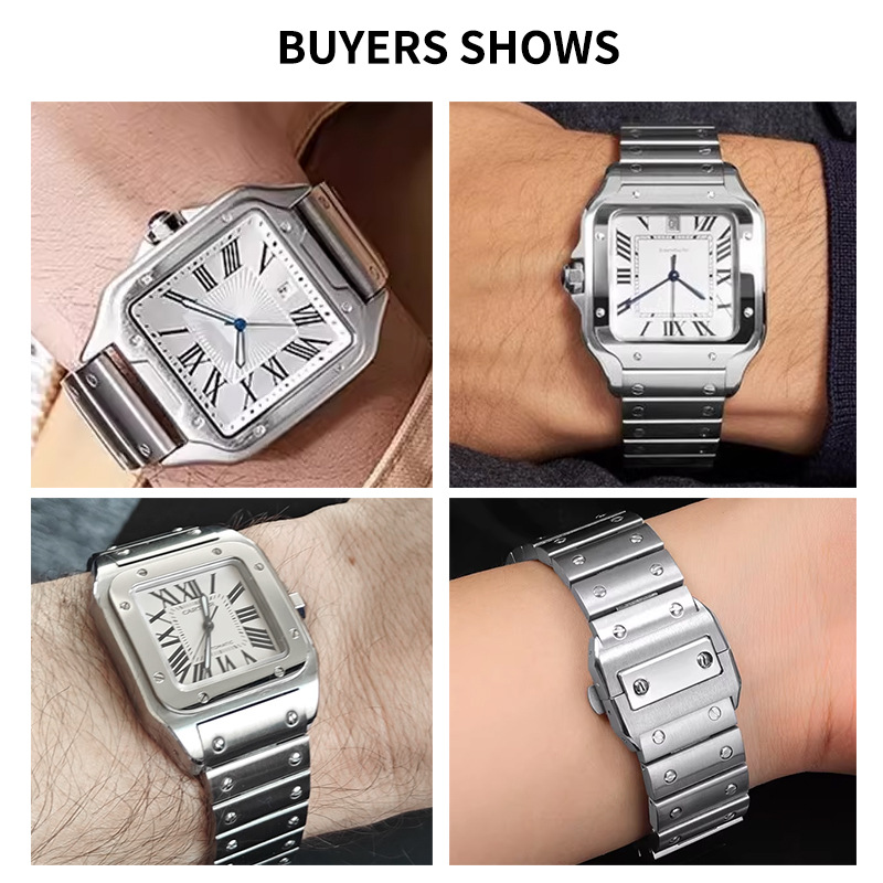 Stainless Steel Watch Strap Me - Cartier Watch Santos review and price
