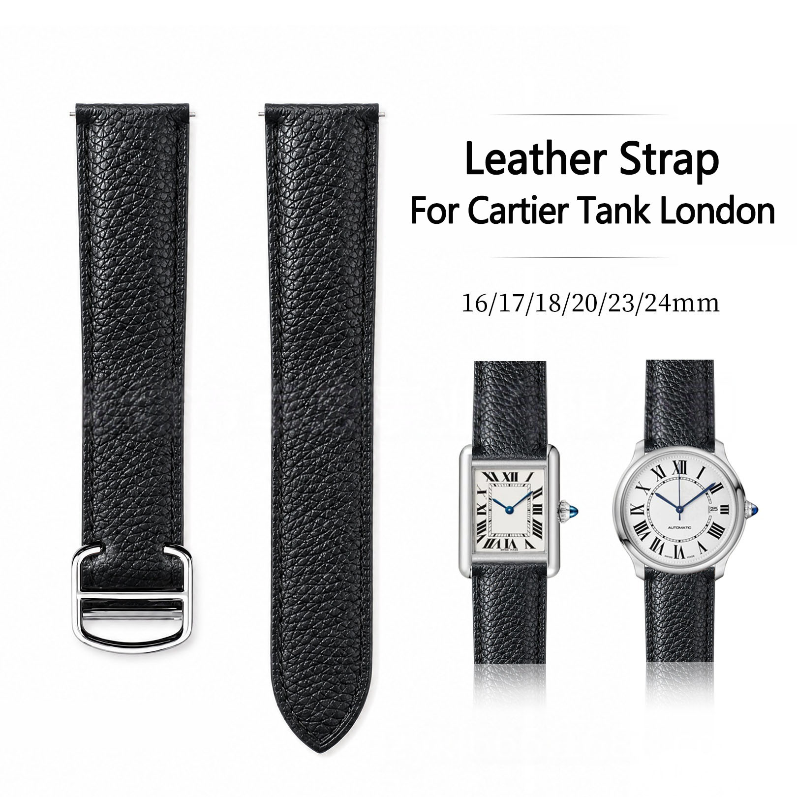 16/17/18/20/23/24mm Leather Wa - Cartier Watch Ballon Bleu review and price