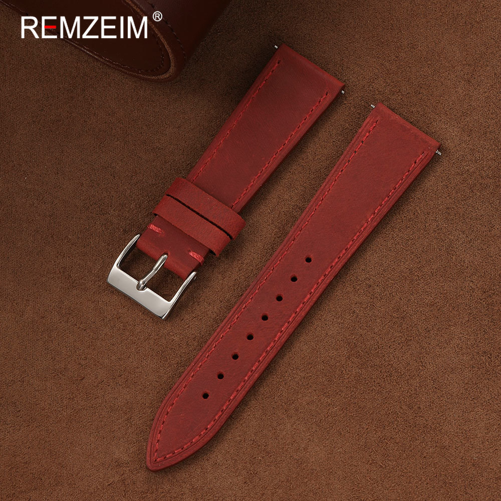 Vintage Crazy Horse Leather Wa - Leather Strap Quick Release review and price