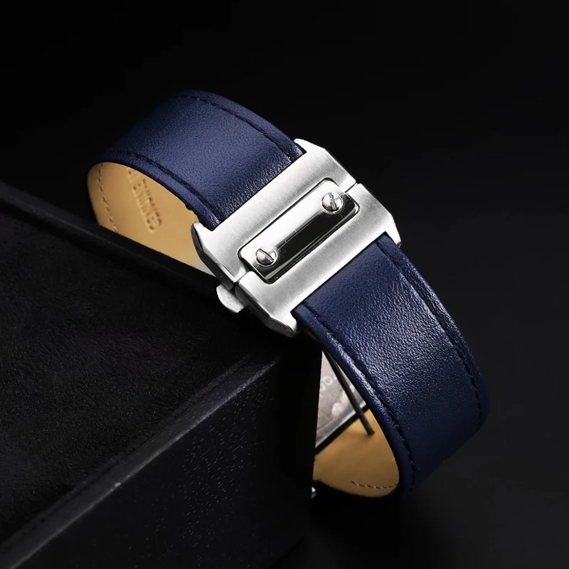 Genuine Lea/ther Watch Strap f - Cartier Watch Santos review and price